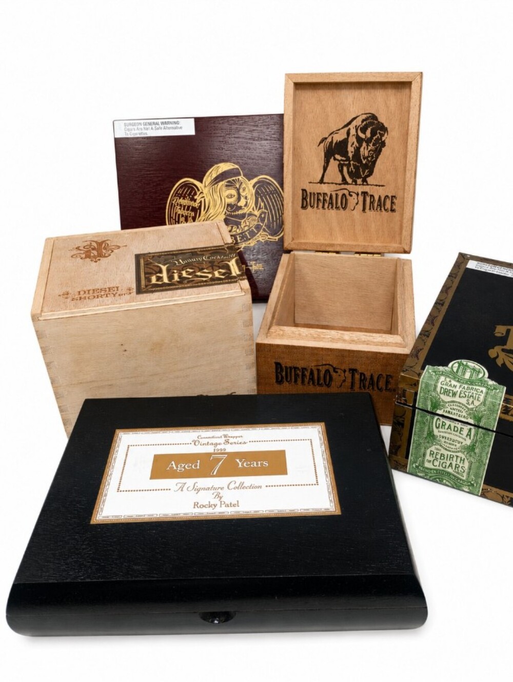Red and Black Cigar Box with Gold Logo